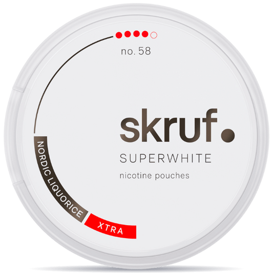 Skruf Superwhite No.58 Nordic Liquorice Extra Strong